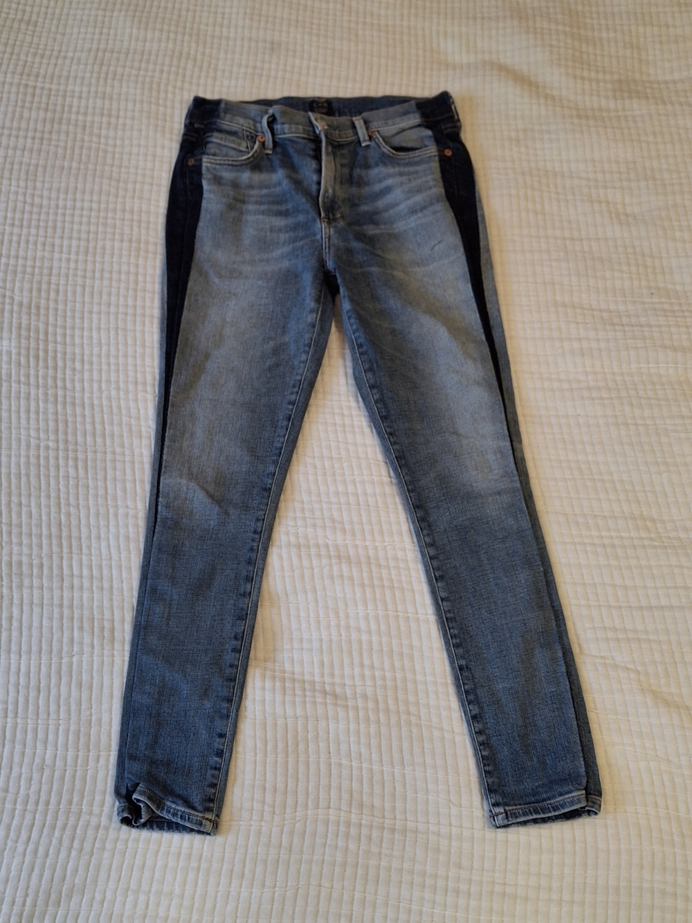 Citizens of Humanity rocket crop high rise Blue Two-Tone Slim Jeans